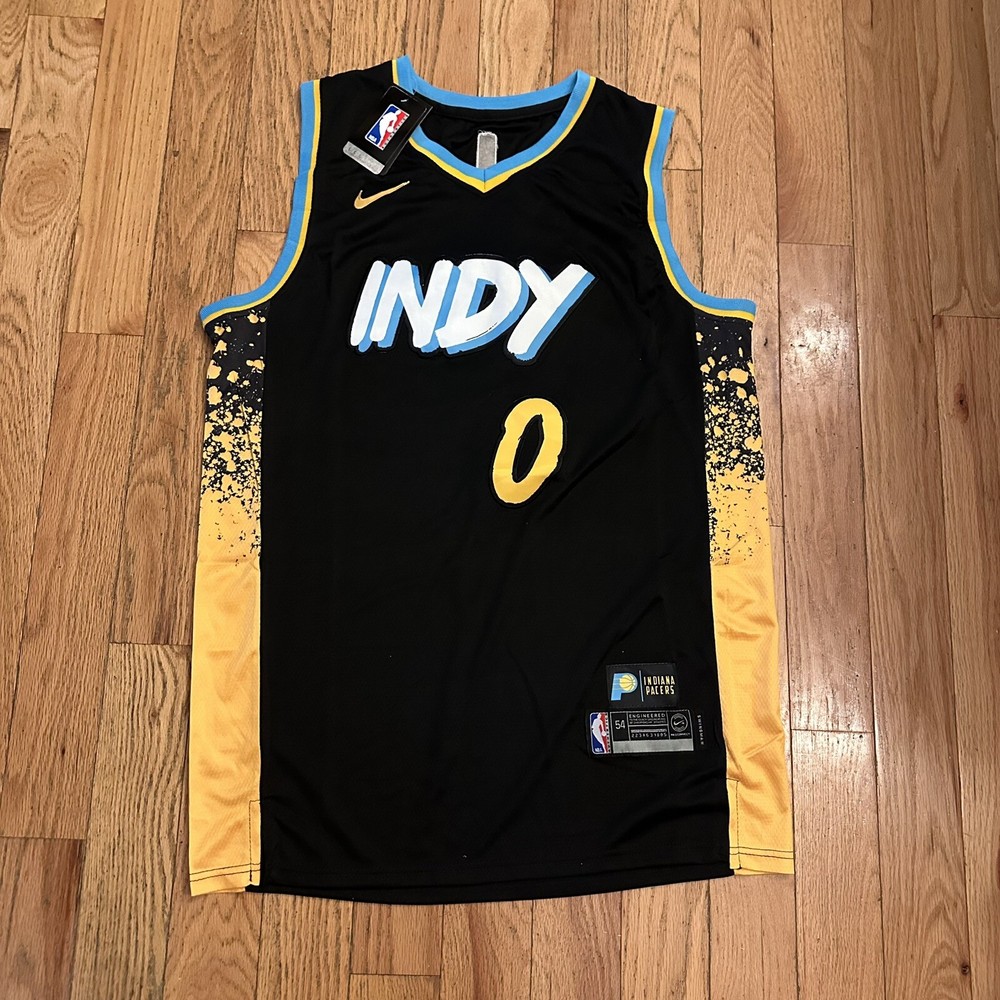 NEW Nike Indiana Pacers Tyrese Haliburton  NBA  City Edition Swingman Jersey 54