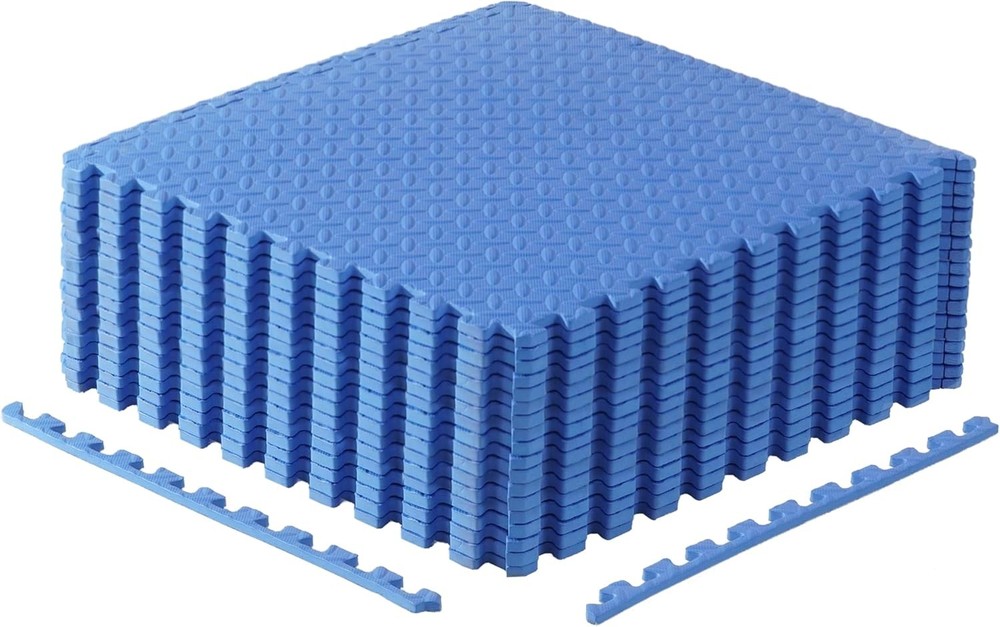 Interlocking Exercise Puzzle Mats 24x24 Inches 1/2 Inch Thick with Multiple Color Options  