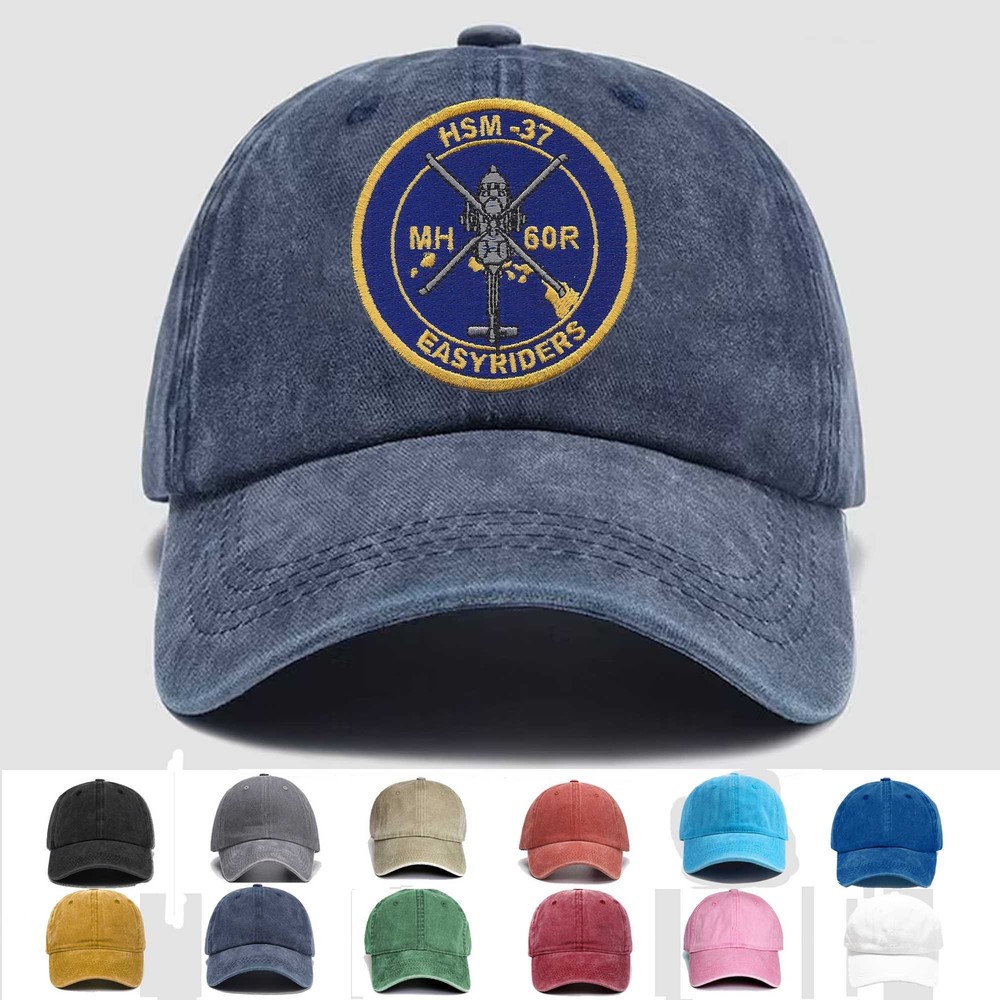 Custom Embroidered Hat HSM-37 Helicopter Maritime Strike Squadron, Veteran Cap