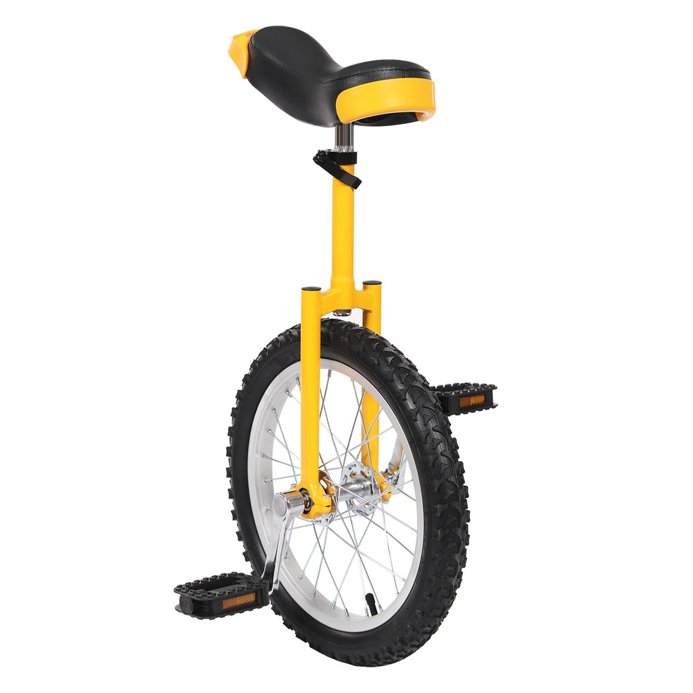 16'' Unicycle Adjustable Seat Balance Exercise Training Wheel Unicycle 110lbs
