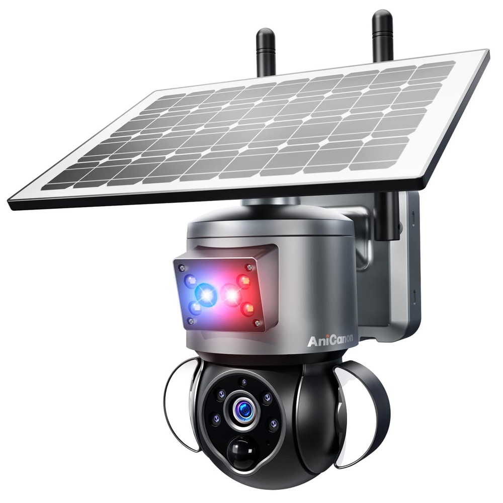 Wireless Solar Security Cameras Outdoor 2K WiFi 360° View Remote Power
