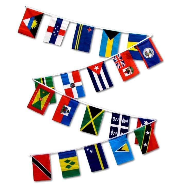 Caribbean 30ft String Flag 20 Country Bunting Pennants Soccer World Cup Party