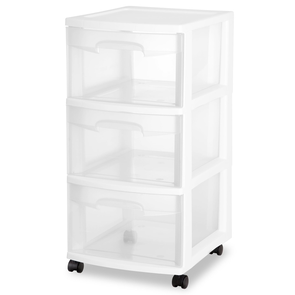 Sterilite 3-Drawer White Storage Cart Organizer