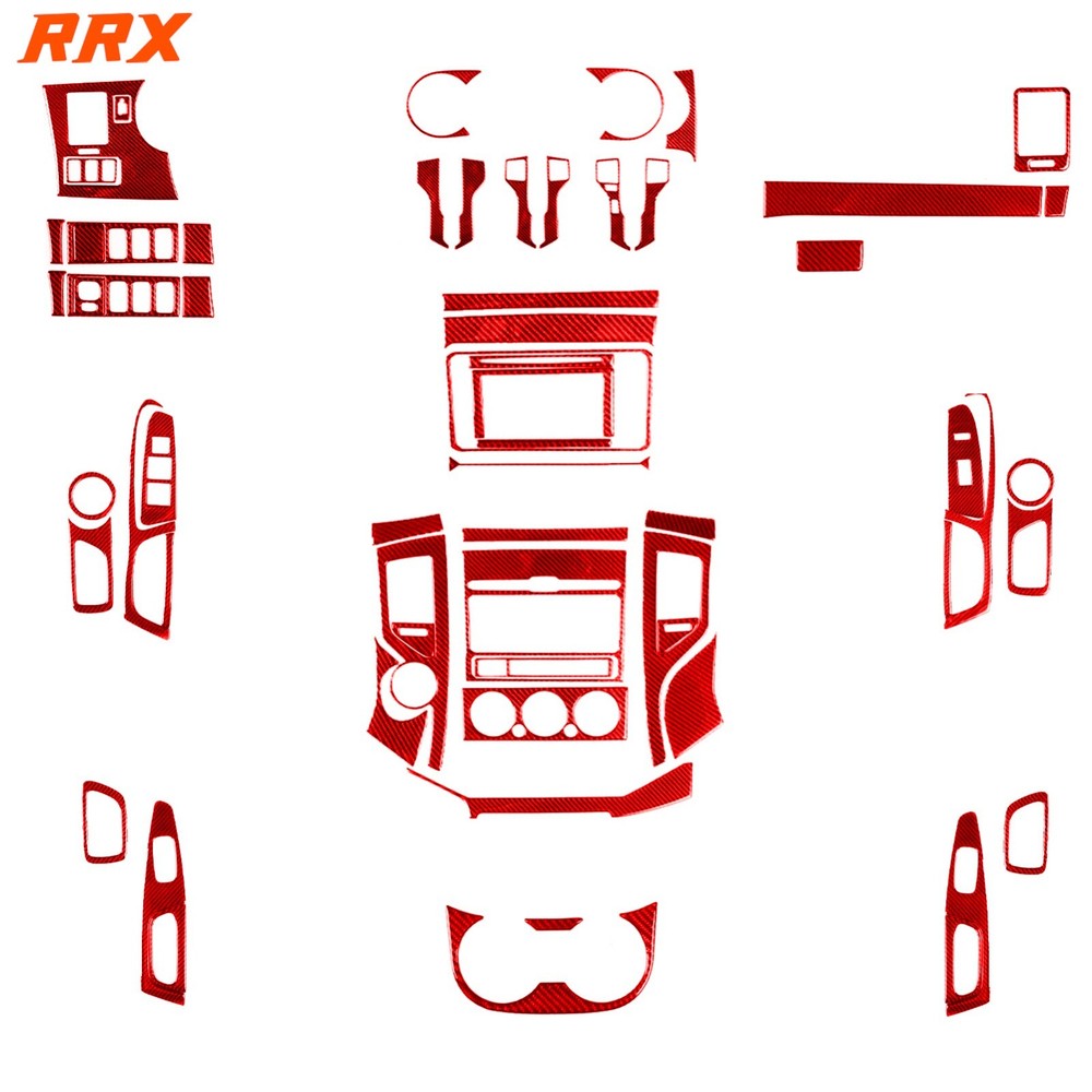 52Pcs Red Carbon Fiber Kits Full Interior Trim Sticker For Toyota Tacoma 12-15