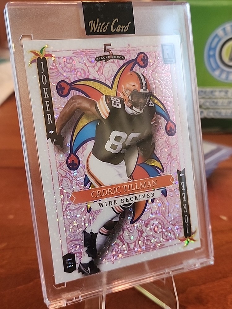 2023 Wild Card 5 Card Draw Stacked Deck Cedric Tillman Pink Shimmer Joker RC 1/1