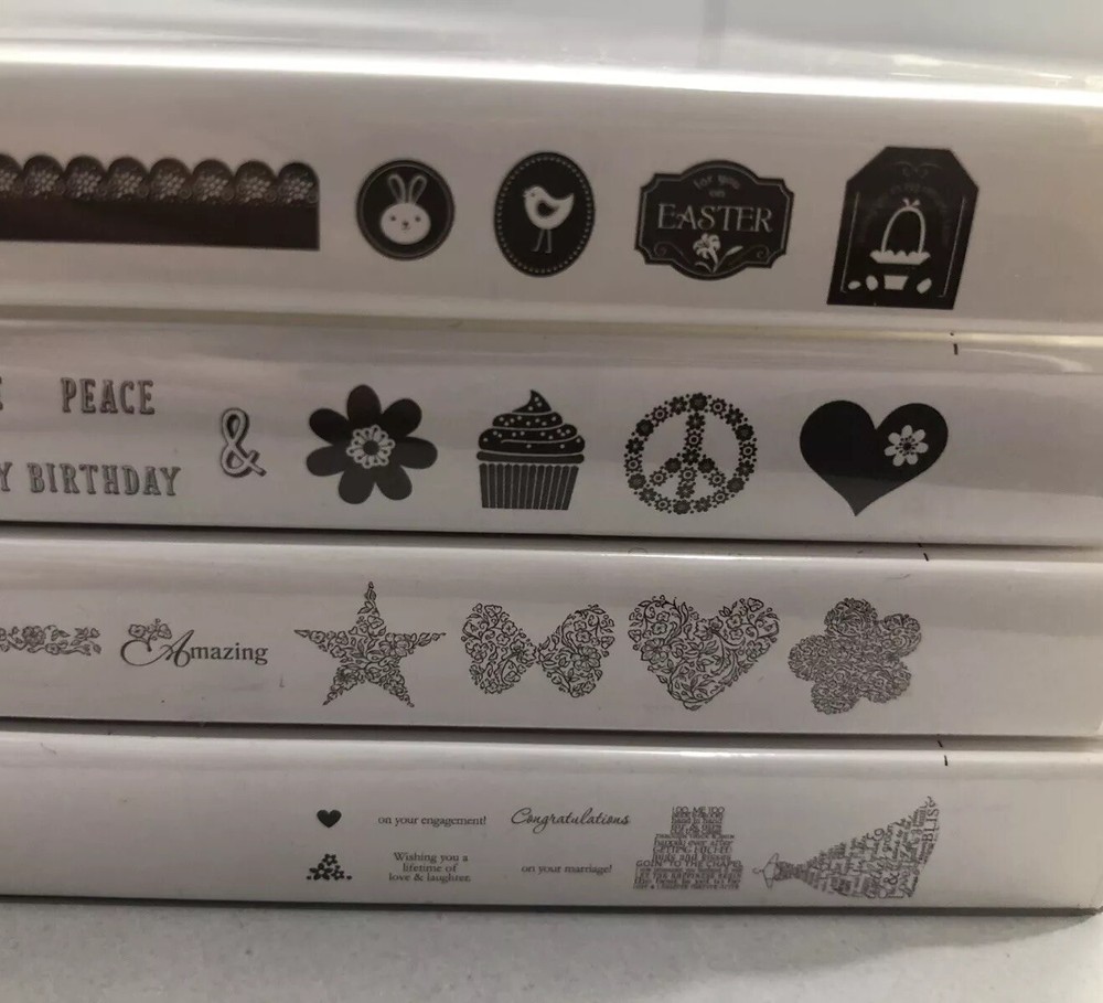 Stampin Up Lot STAMP SETS #5 Peace Love Cupcakes, Love & Laughter, Floral Filler