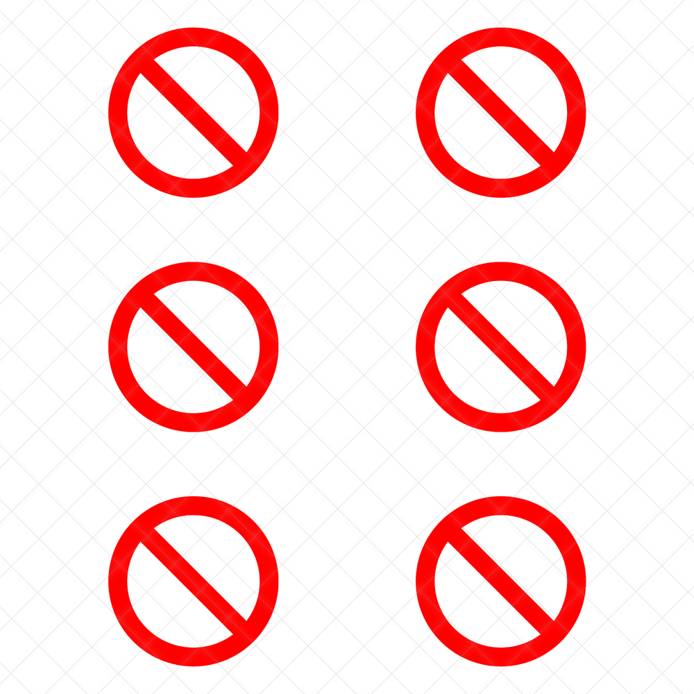Red No Symbol Vinyl Decal 6-Pack – Indoor/Outdoor Waterproof Stickers for Signs