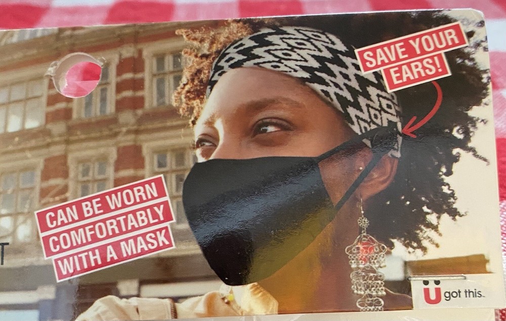 Scunci Button Hairband 2 Pieces Set-Zebra Striped Printed New