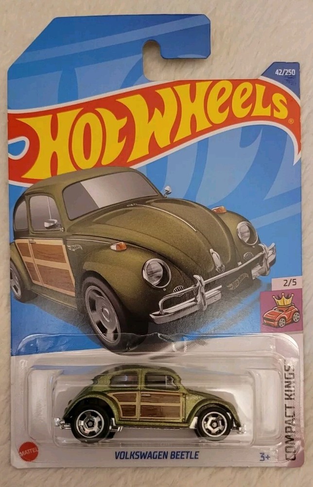 Hot Wheels VW Beetle Green Wood Panel Compact Kings Diecast Car