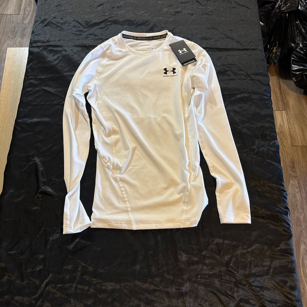 Under Armour Men's HeatGear Armour Compression Long Sleeve Shirt - White