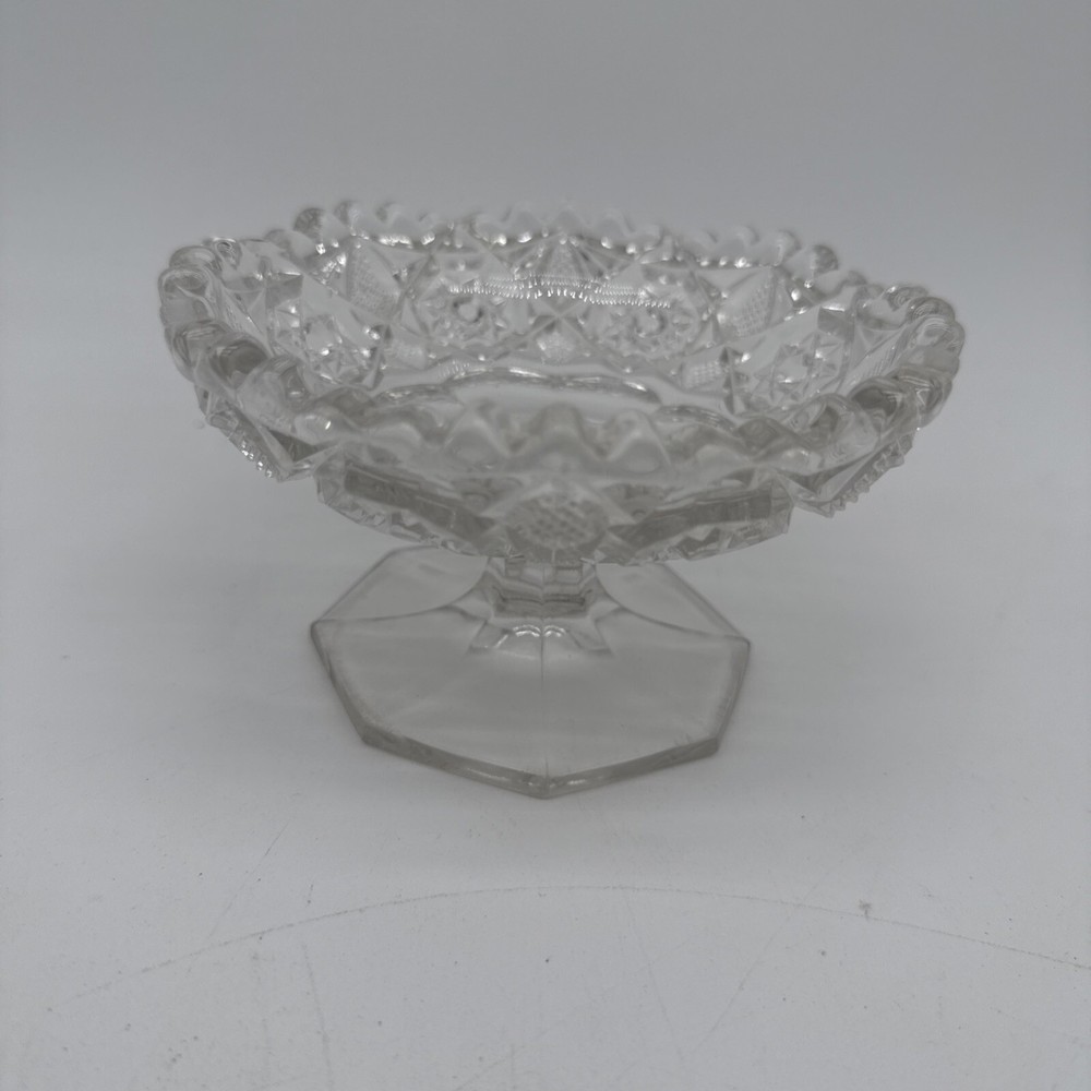 Vintage Fostoria Rosby Lead Crystal Footed Compote Candy Nut Dish