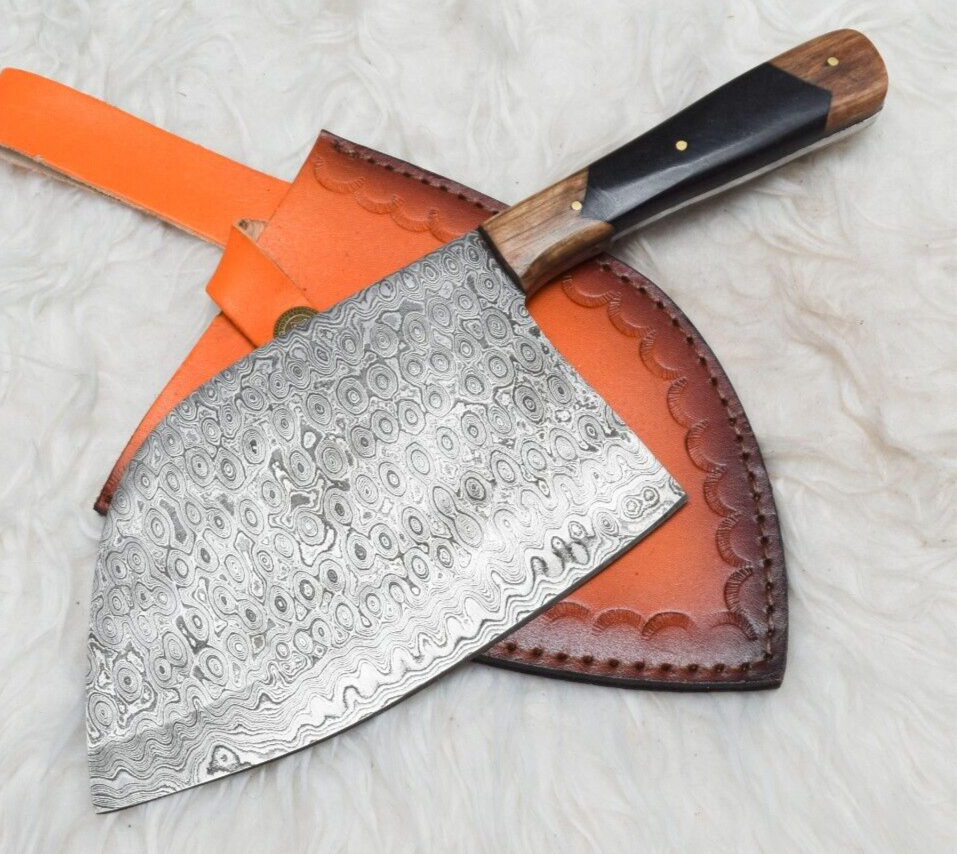 CUSTOM HANDMADE DAMASCUS STEEL HUNTING HAND FORGED CHOPER KNIFE# H-1147