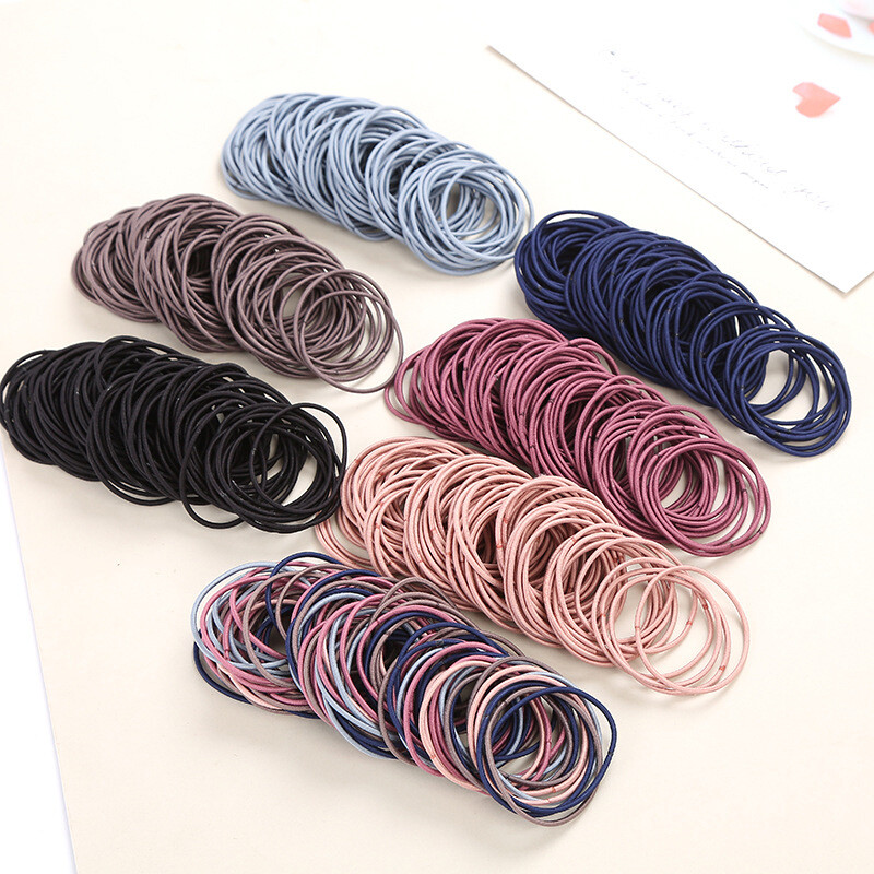 100Pcs Elastic Hair Ties for Women, Durable Ponytail Holders and Hairbands