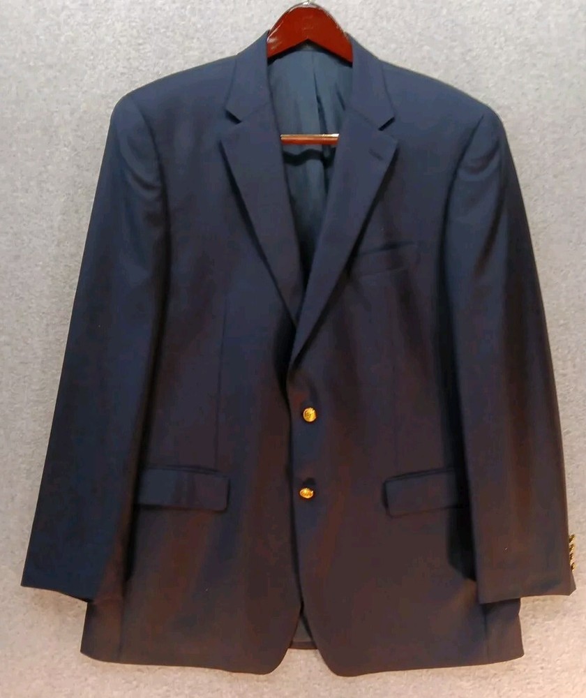 Lauren Ralph Lauren Mens 44L Navy Wool Blazer with Gold Buttons