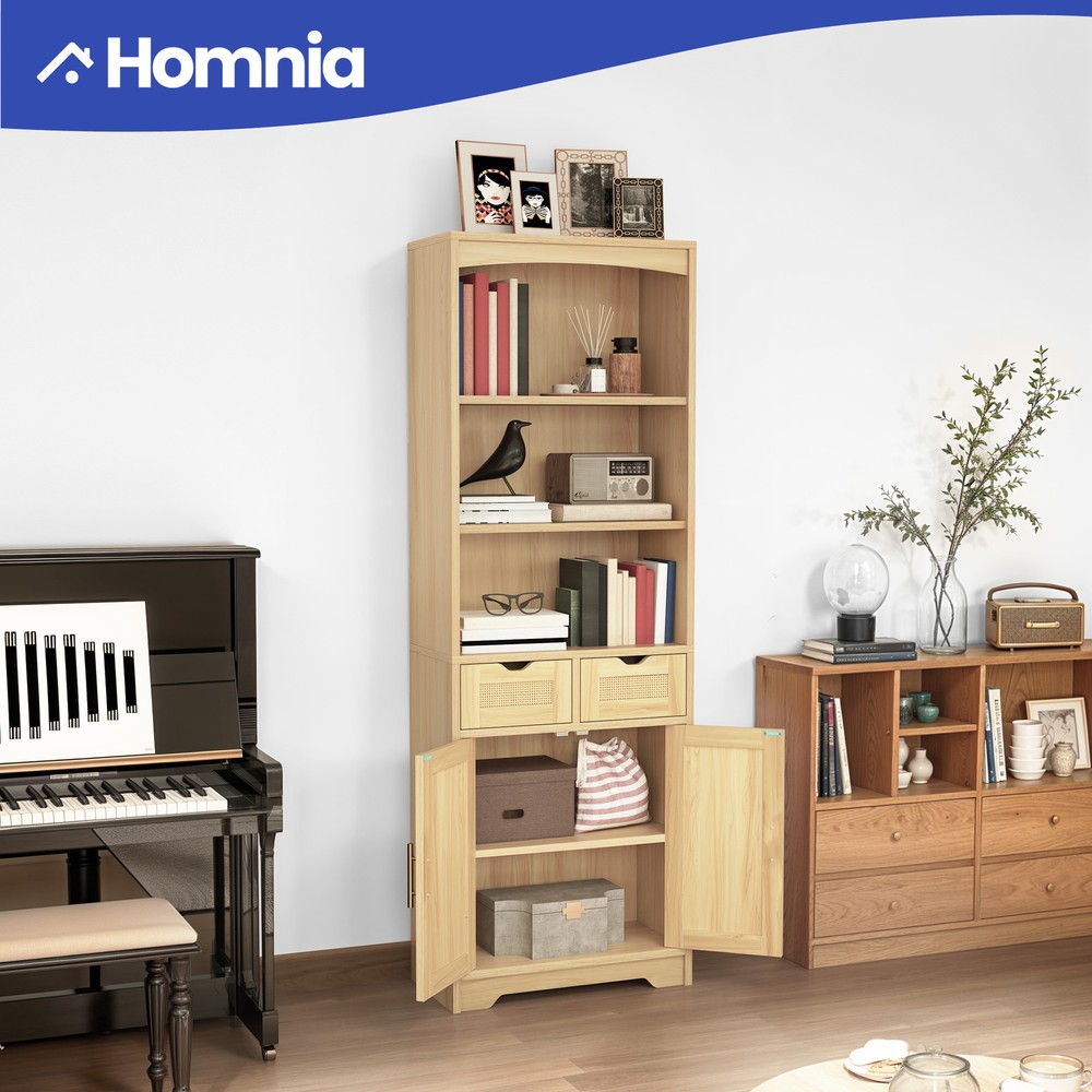 Farmhouse Rattan Cabinet Doors Wooden Storage Shelves Drawers Home Living Room