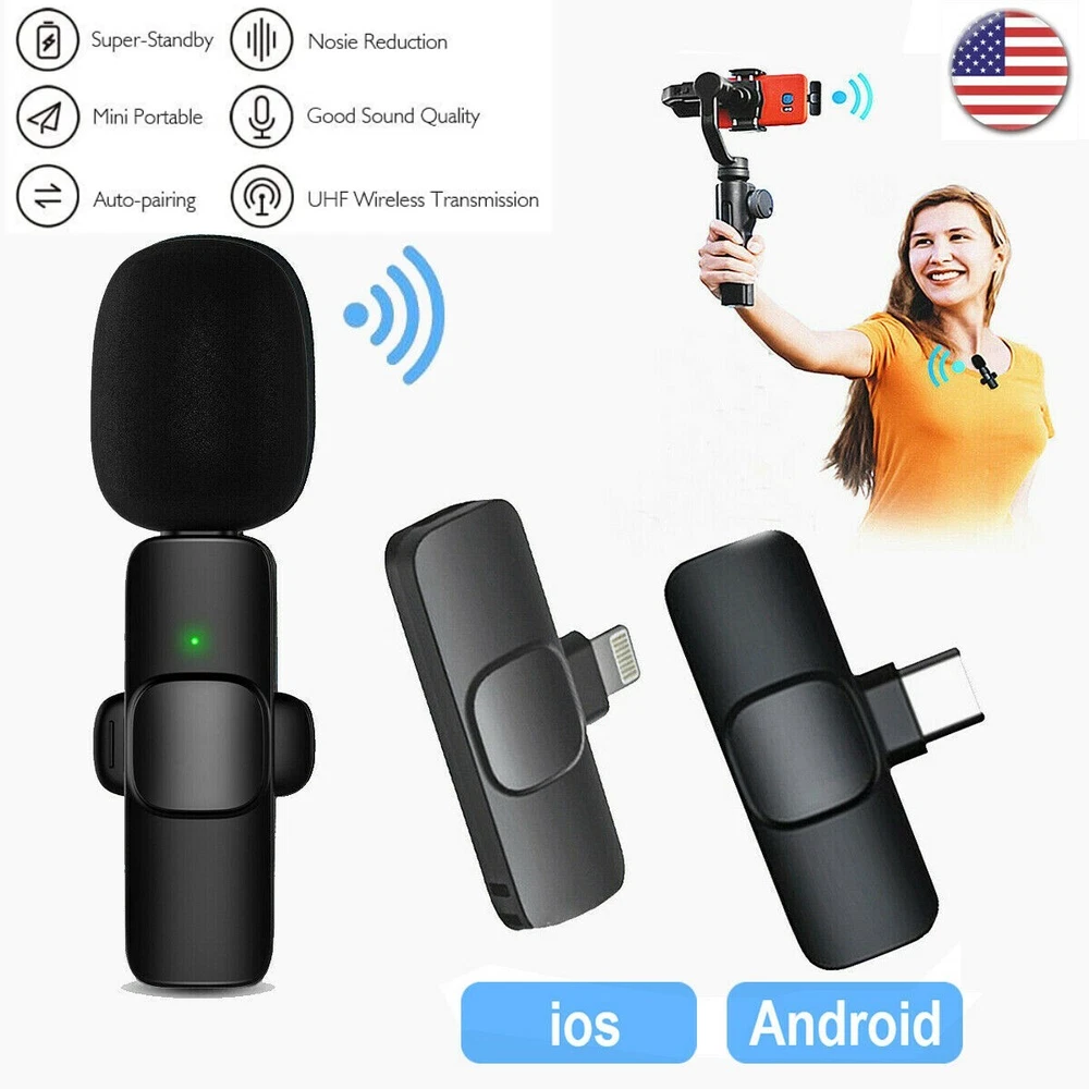 Mini Wireless Mic for Android & iPhone - Audio Video Recording