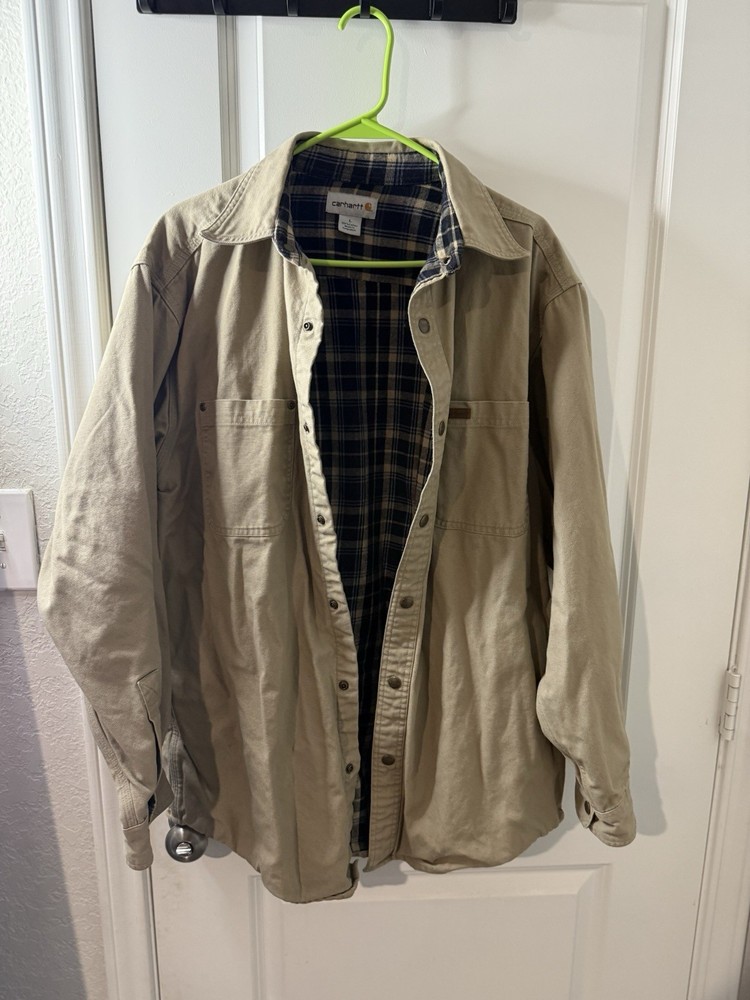Carhartt Men’s Large Flannel-Lined 100% Cotton Canvas Work Jacket  