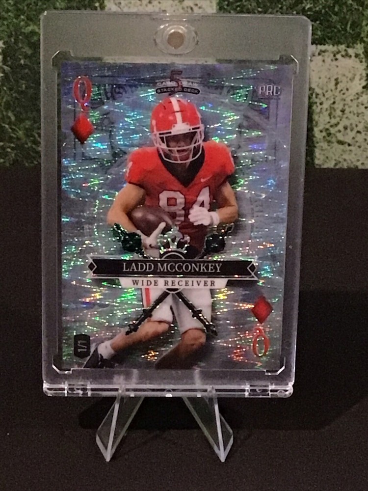 2023 Wild Card 5 Card Draw Stacked Deck Ladd McConkey PRC SilverQ OfDiamonds1/1
