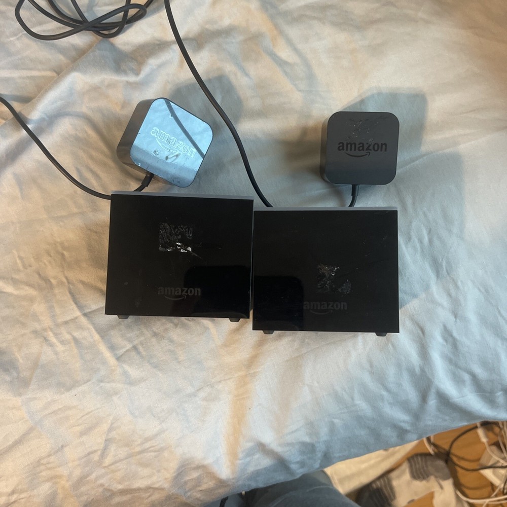 2 Amazon Fire TV Cube Converter Box  Untested With Cords