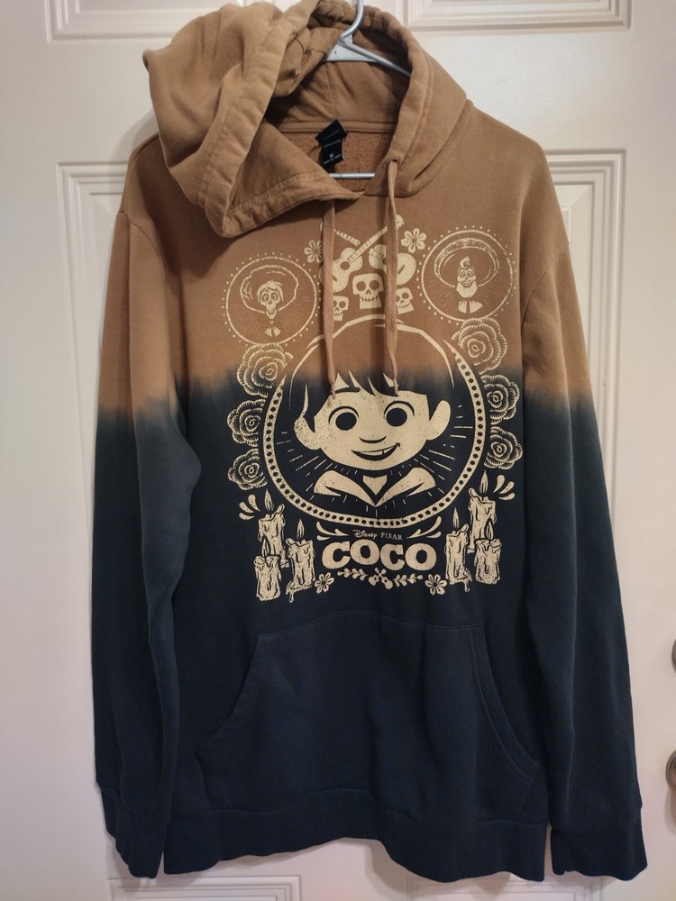Pixar Coco Miguel XL Hoodie Dia De Los Muertos Dip Dye Sweater Preowned BG15