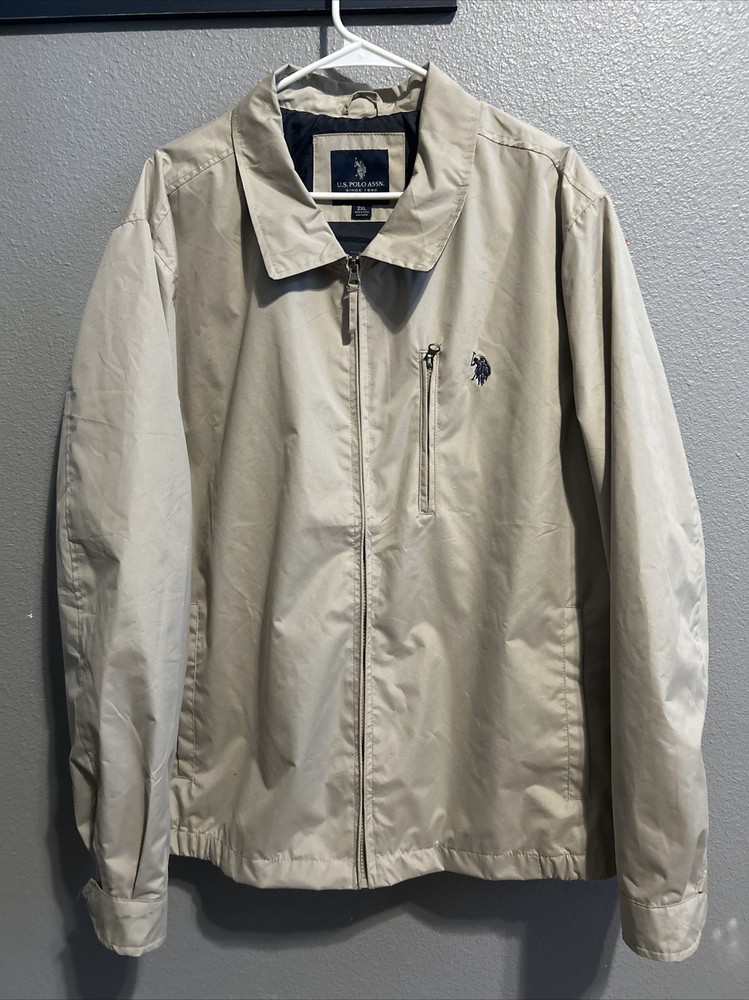 U.S. POLO ASSN Mens 2XL Full Zip Rain & Windbreaker Jacket