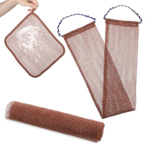 3pcs African Net Sponge Washcloth Set Nylon African Exfoliating Net Long African