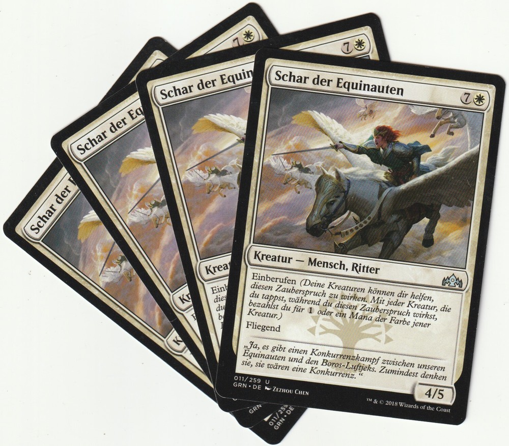 4x MTG HOVD OF EQUINAUTS White Creature Card Playset GRN/DE NM/EX