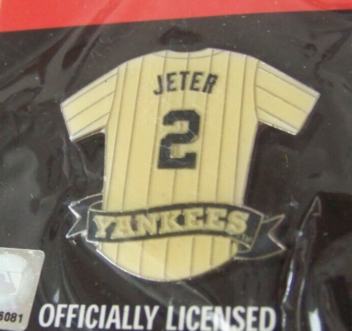 Derek Jeter NY Yankees MLB semi-cloisonne jersey pin c41440