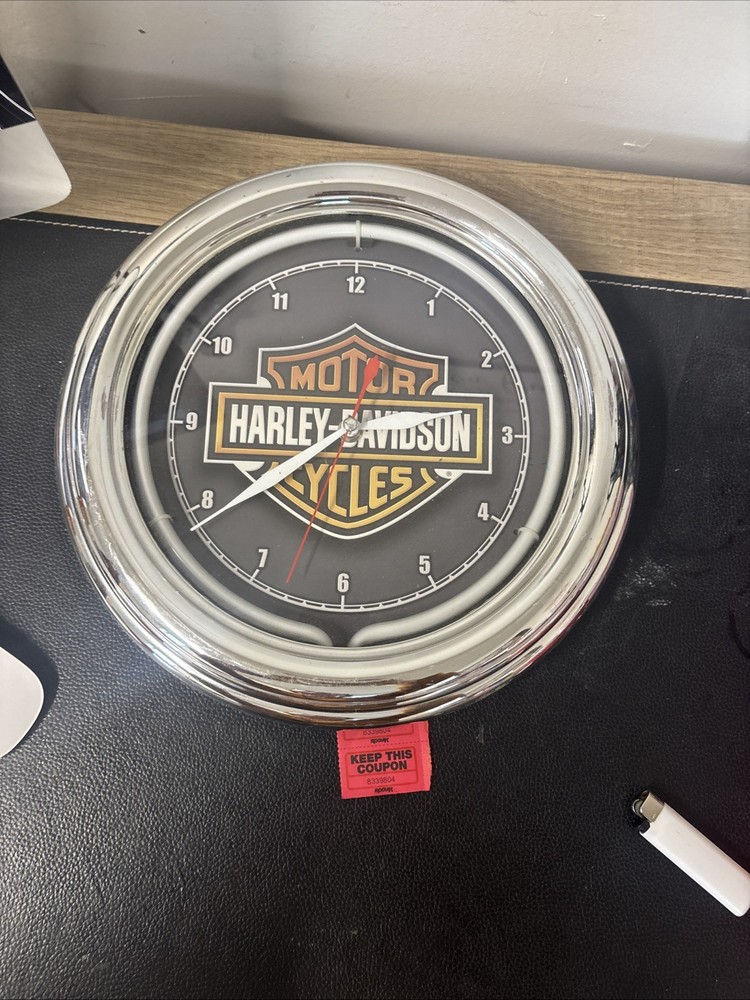 OEM Harley Davidson Genuine Original Wall Clock Decor Neon Light Does Not Work