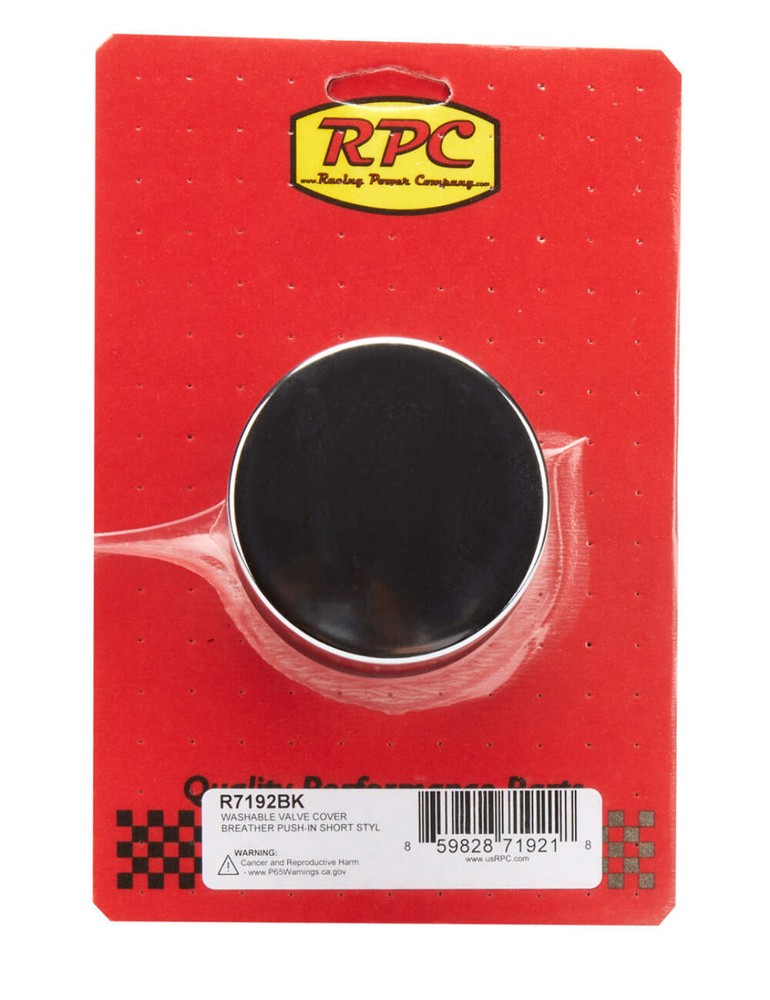 Fits Valve Cover Breather Push In Short Black Each by Racing Power Co-Packaged R