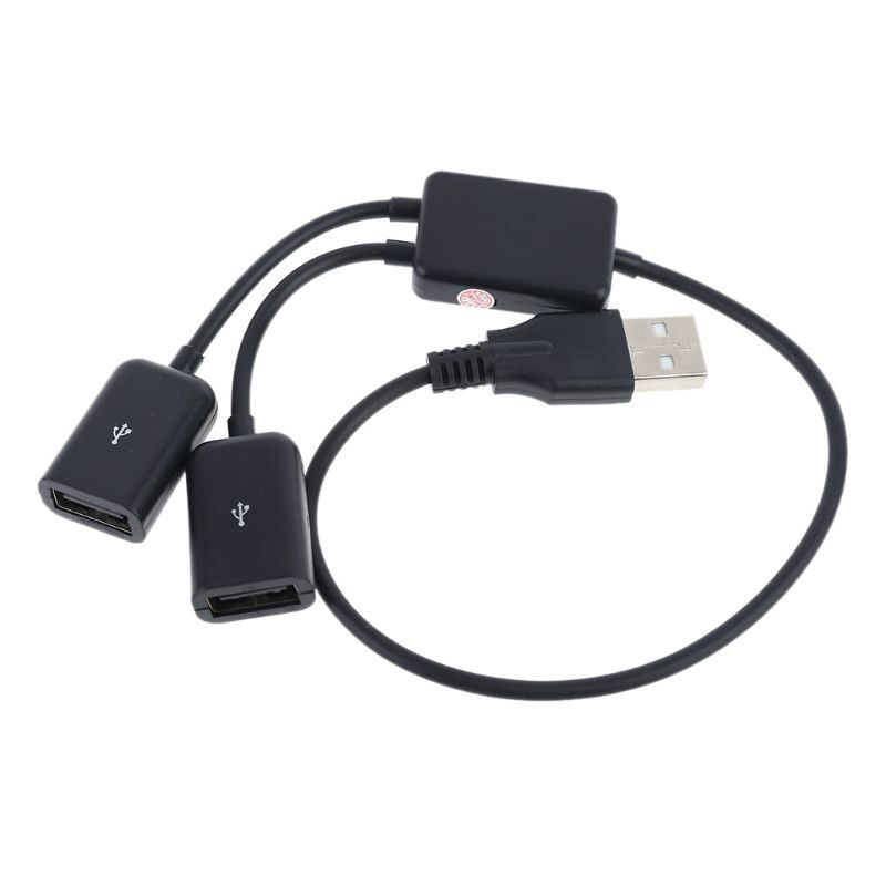 1PC USB 2.0 OTG Hub Cable Male to Dual Female Adapter 37cm