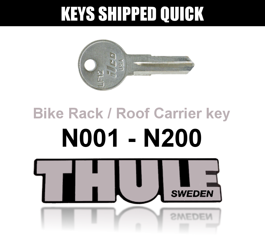 THULE Replacement Keys for Roof Bike Racks Cargo Carriers N001-N250