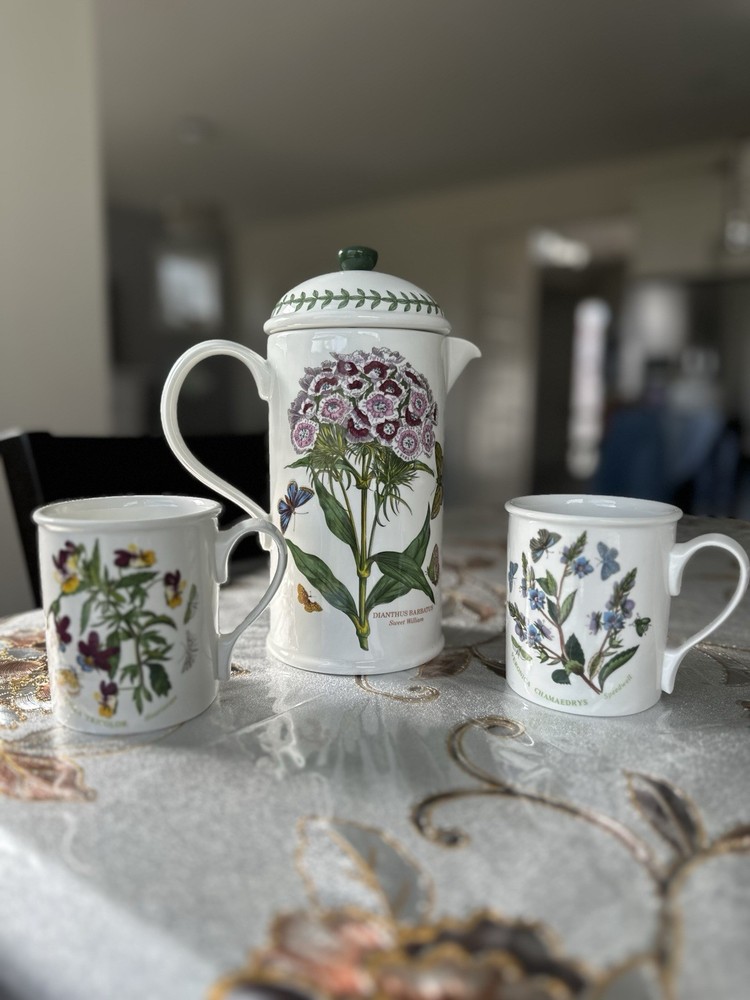 Portmeirion Botanic Garden Sweet William 2 Cup Cafetiere & Lid/Press