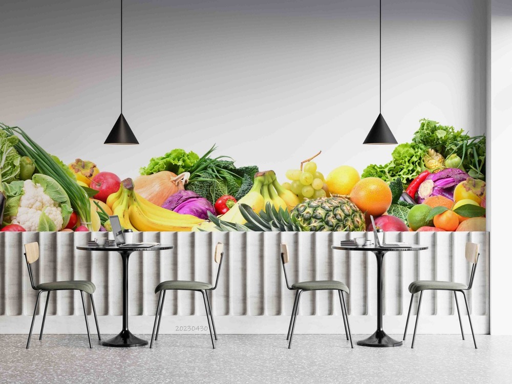 3D Vegetables Fruit Food Wall Murals Wallpaper Murals Wall Sticker
