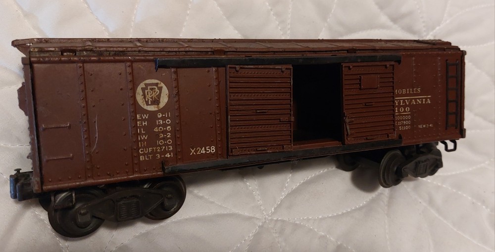 Lionel Postwar X2458 Pennsylvania Auto Boxcar 61100 Toy Train Car O Gauge