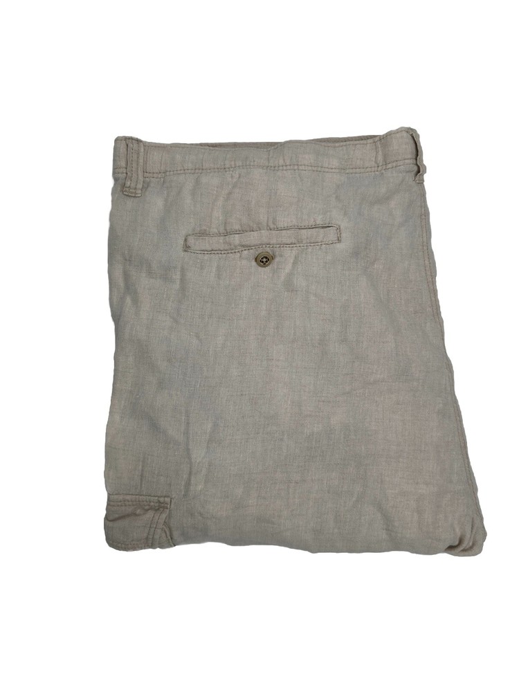 Tommy Bahama Mens Relax 100% Linen Pants Size XL Beige Cargo Pockets Coastal