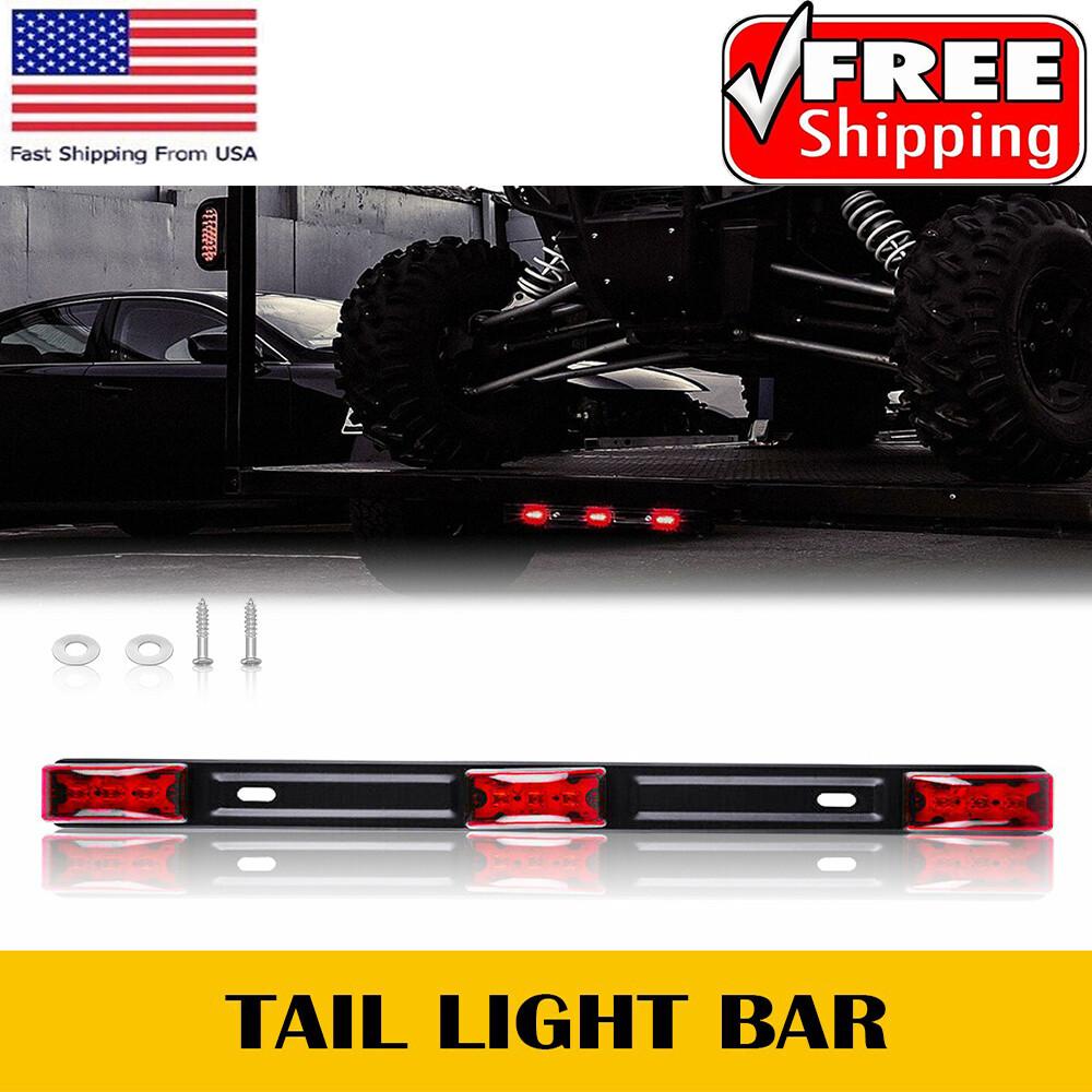 Red LED Stainless Rear Clearance ID Marker Light Truck Bar Trailer Tail Light