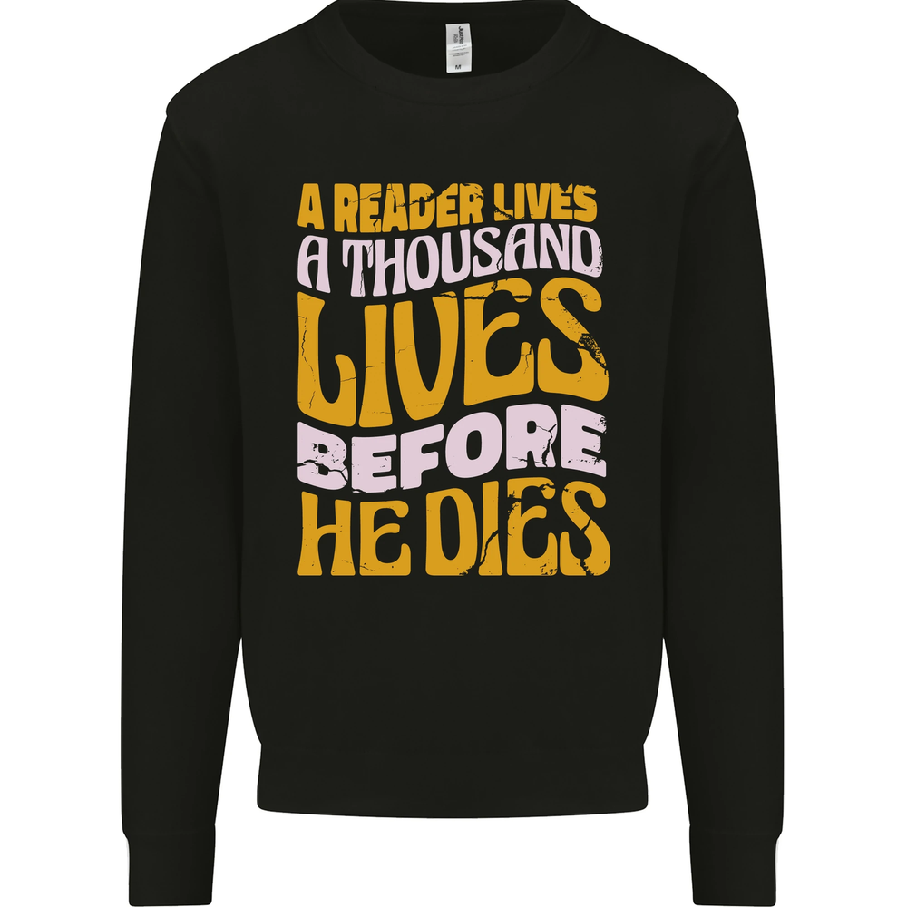Bookworm Reading a Reader Dies Funny Mens Sweatshirt Jumper
