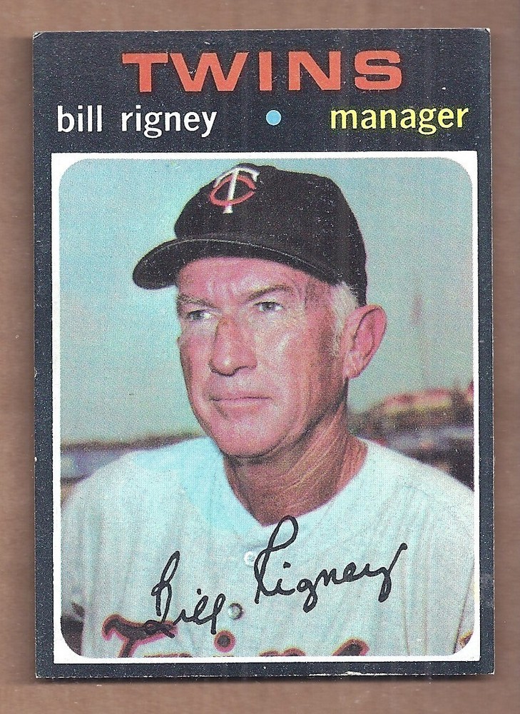 1971 Topps #532 Bill Rigney Semi-High Centered EX Condition Baseball Card