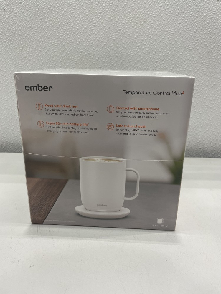 Ember Mug2 14oz White Smart Temperature Control Travel Mug