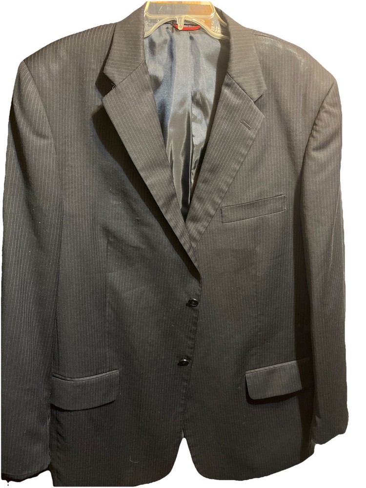 PIERRE CARDIN Men's Gray 100% Worsted Wool Sport Coat Jacket Blazer 46L