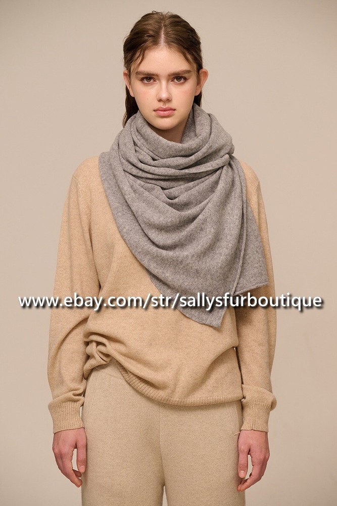 Sallys Boutique 100% Mongolian Knitted Cashmere Scarf Stole Wrap Shawl 180*60cm