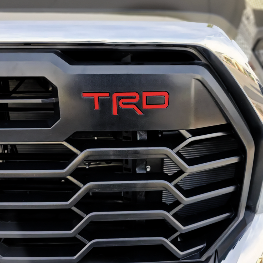 VINYL: Matte RED TRD UPPER FRONT GRILLE LETTERS FOR TUNDRA 2022 2023 2024 2025