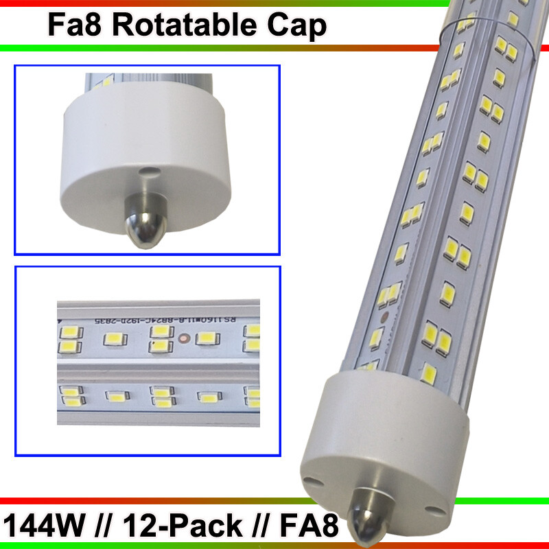 8Foot Led Shop Light 144W 8FT FA8 T8  Single Pin 8' Led Tube Light 12PC 6500K