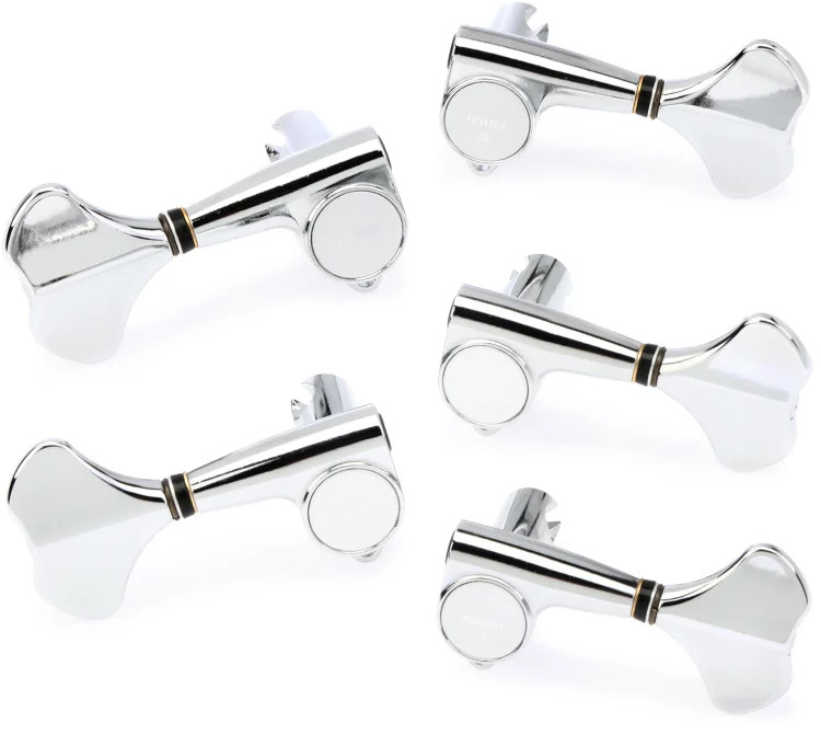 Gotoh GB707 Bass Tuners - 5-string, 3 Left 2 Right, Chrome