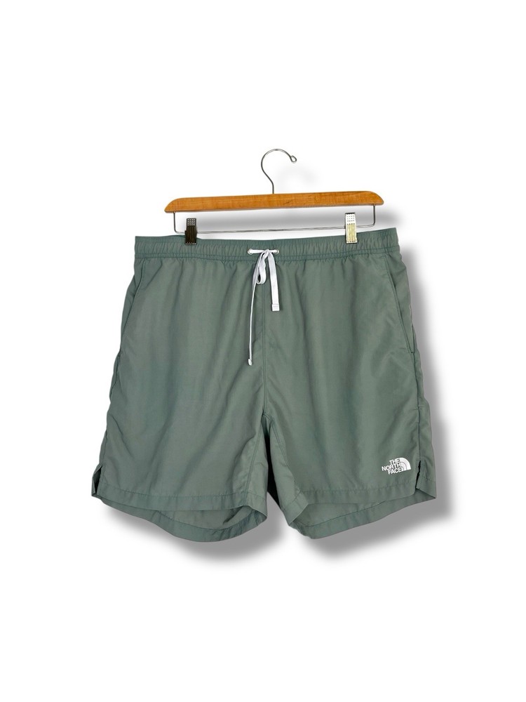 The North Face Action Swim Trunks Mens L Green Lined Nylon Pockets Flash Dry
