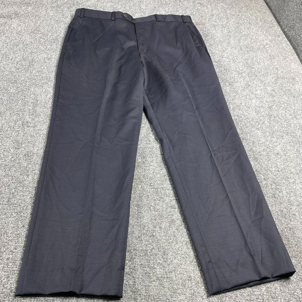 Men's Black Straight Leg Regular Cotton Chino Dress Pant Size 36x32