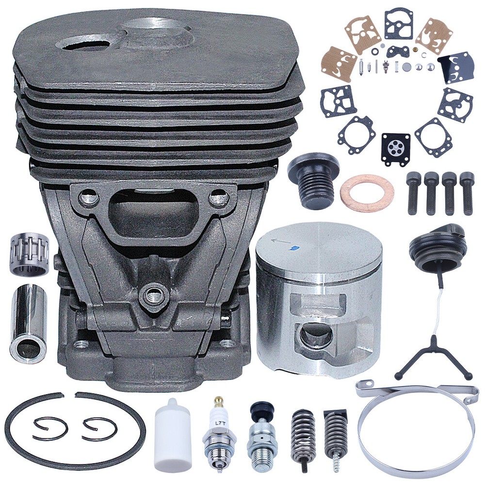 For Husqvarna 460 455 Chainsaw 47mm Cylinder Piston Carb Repair Kit 537320402