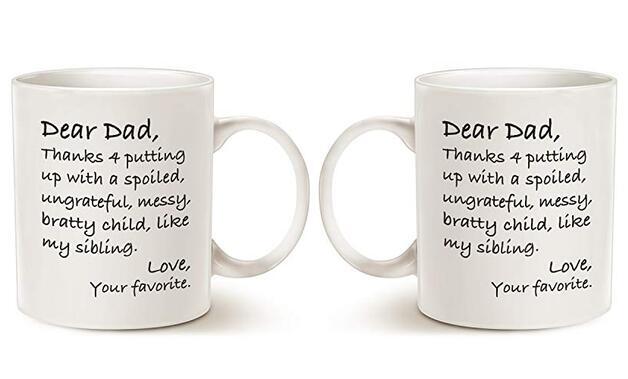 Fathers Day Funny Dad Coffee Mug, Dear Dad, Thanks 4 Putting up with a 11-image
