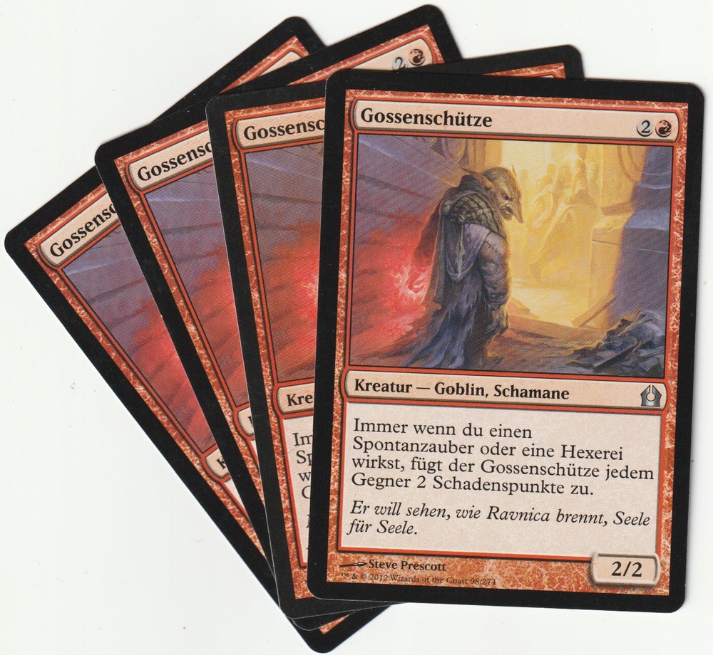 4 MTG Gutter Shooter Red Creature Playset - RTR/EN NM/EX Condition